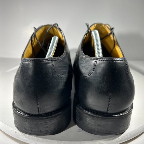 Cole Haan Eaton Mens Size 12 M Dress Shoes Leather Oxford Black Apron Square Toe - Picture 5 of 11